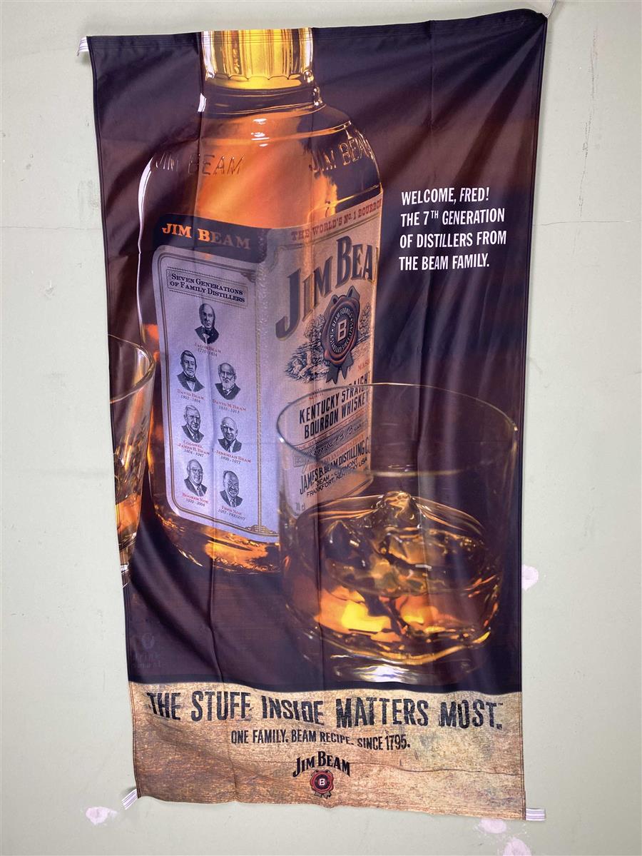 1x Jim Beam Whiskey Flag Bottle 210 x 110
