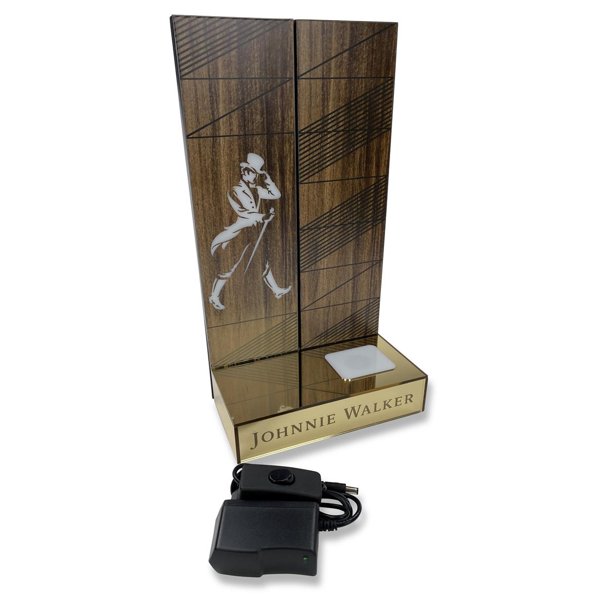 1x Johnnie Walker Whiskey Glorifier 1 bottle in wood look with gold – View 2