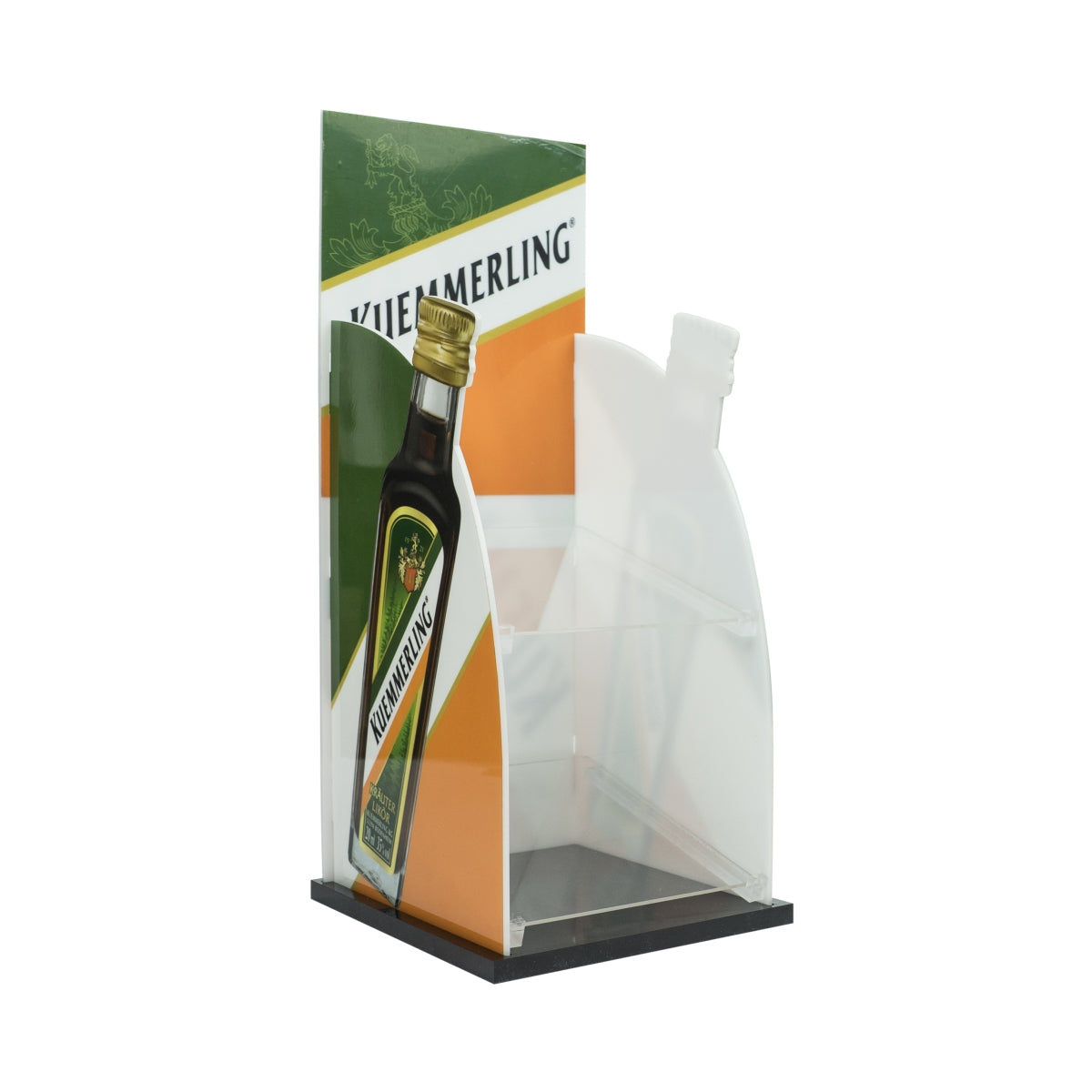 1x Kümmerling liqueur sales display stand, two-tier, plexiglass