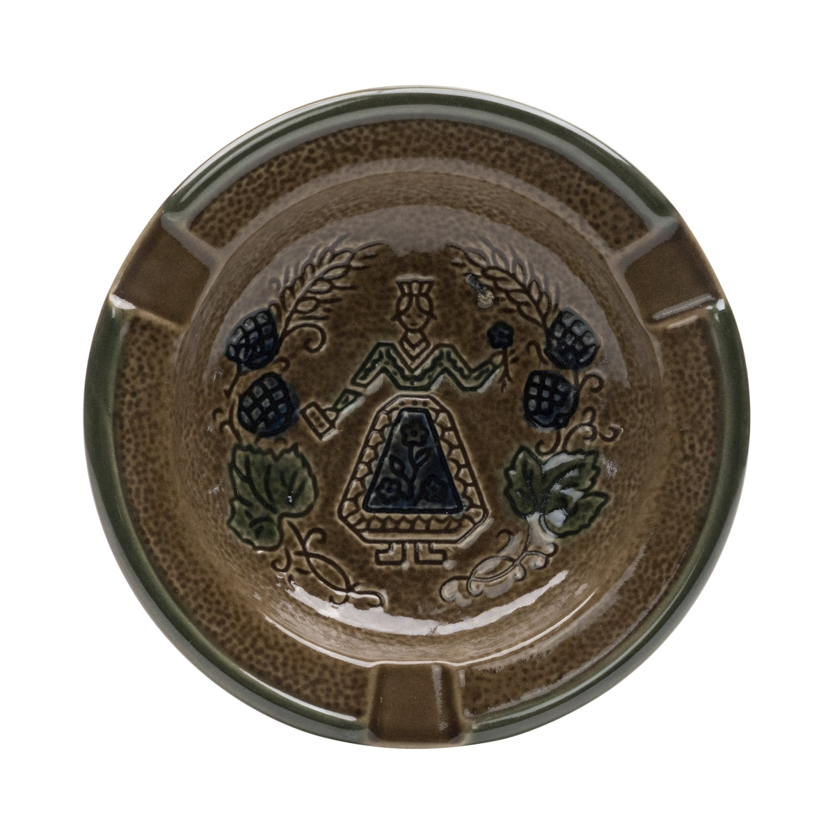 1x Licher Beer Ashtray Ceramic Ashtray Brown with Woman – View 2