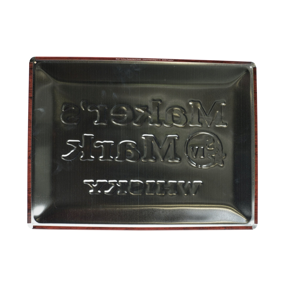 1x Maker's Mark Whiskey tin sign logo red wood look – View 2