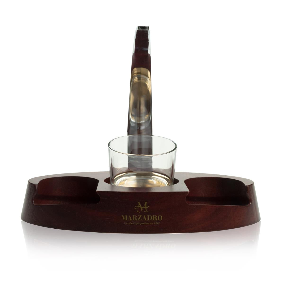 1x Marzadro Grappa Glorifier Wood with Glass