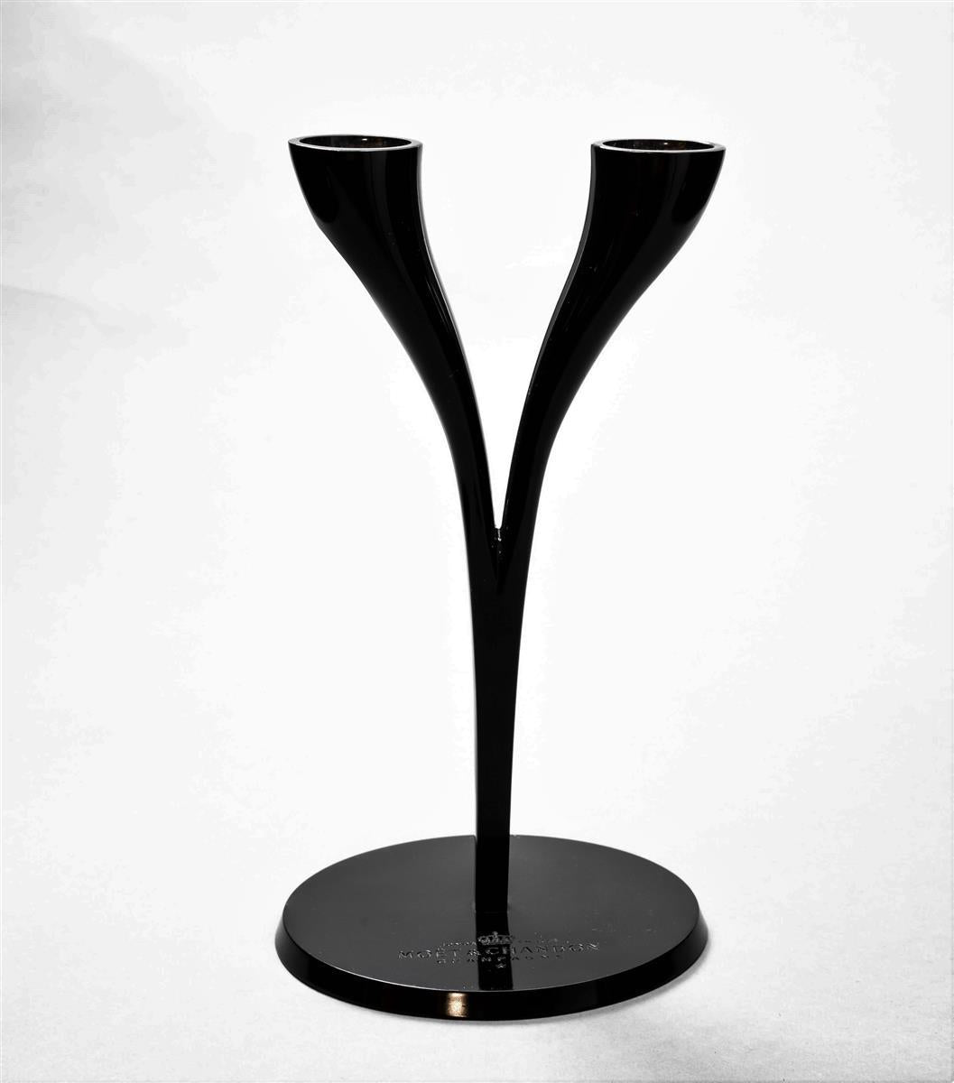 1x Moet Chandon Champagne Stand Metal for 2 Flutes Black