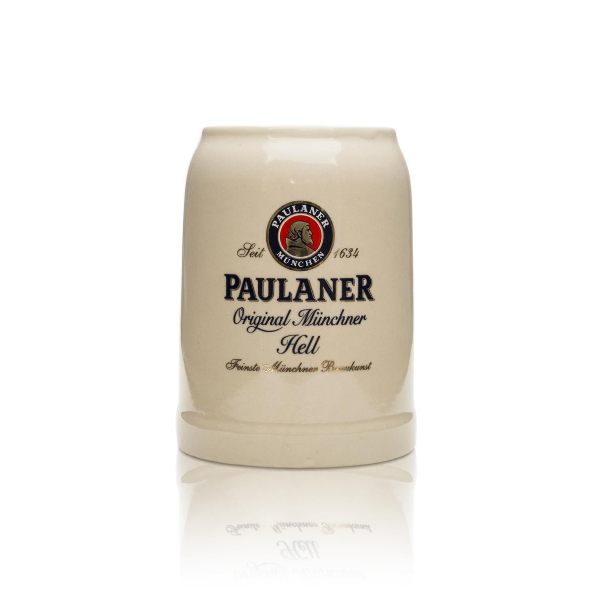 1x Paulaner beer mug, clay, 0.5 l, with colorful carabiner – View 2