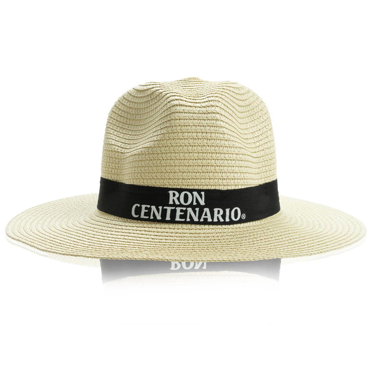 1x Ron Centenario Rum Straw Hat, natural with black band