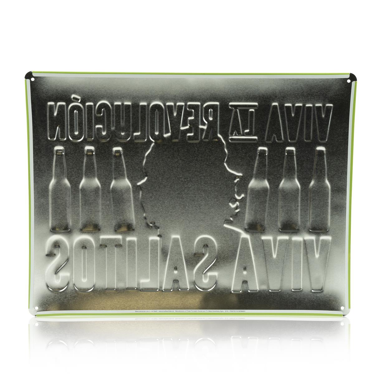 1x Salitos Beer Tin Sign Viva La Revolution Green 40 x 30 – View 2