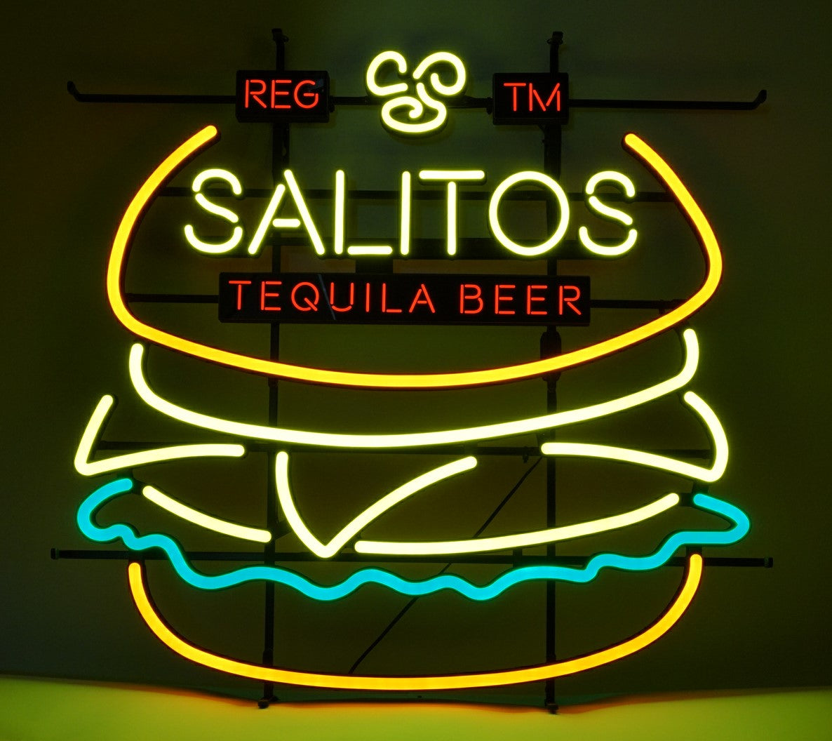 1x Salitos beer neon sign burger