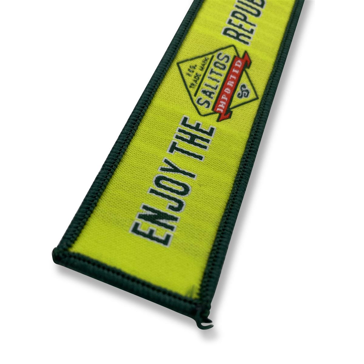 1x Salitos beer key ring with green fabric strap – View 3