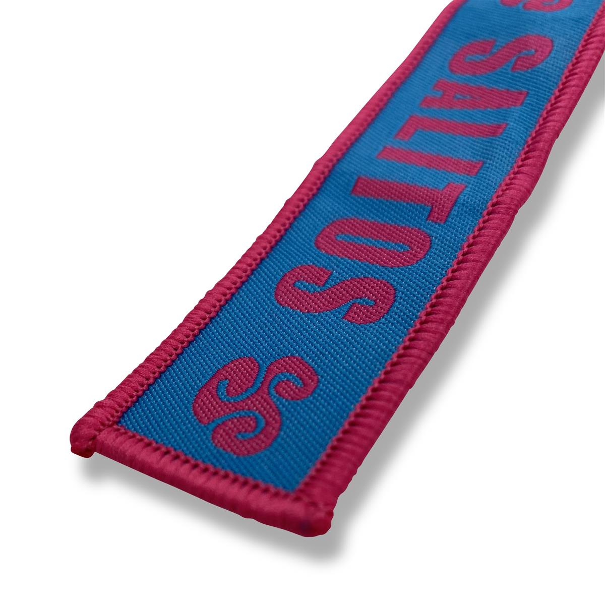 1x Salitos beer key ring, pink and blue fabric strap – View 3