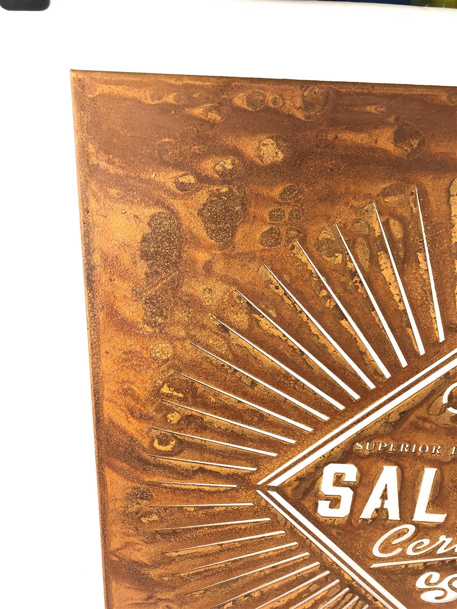 1x Salitos beer advertising sign XL rust look – View 4