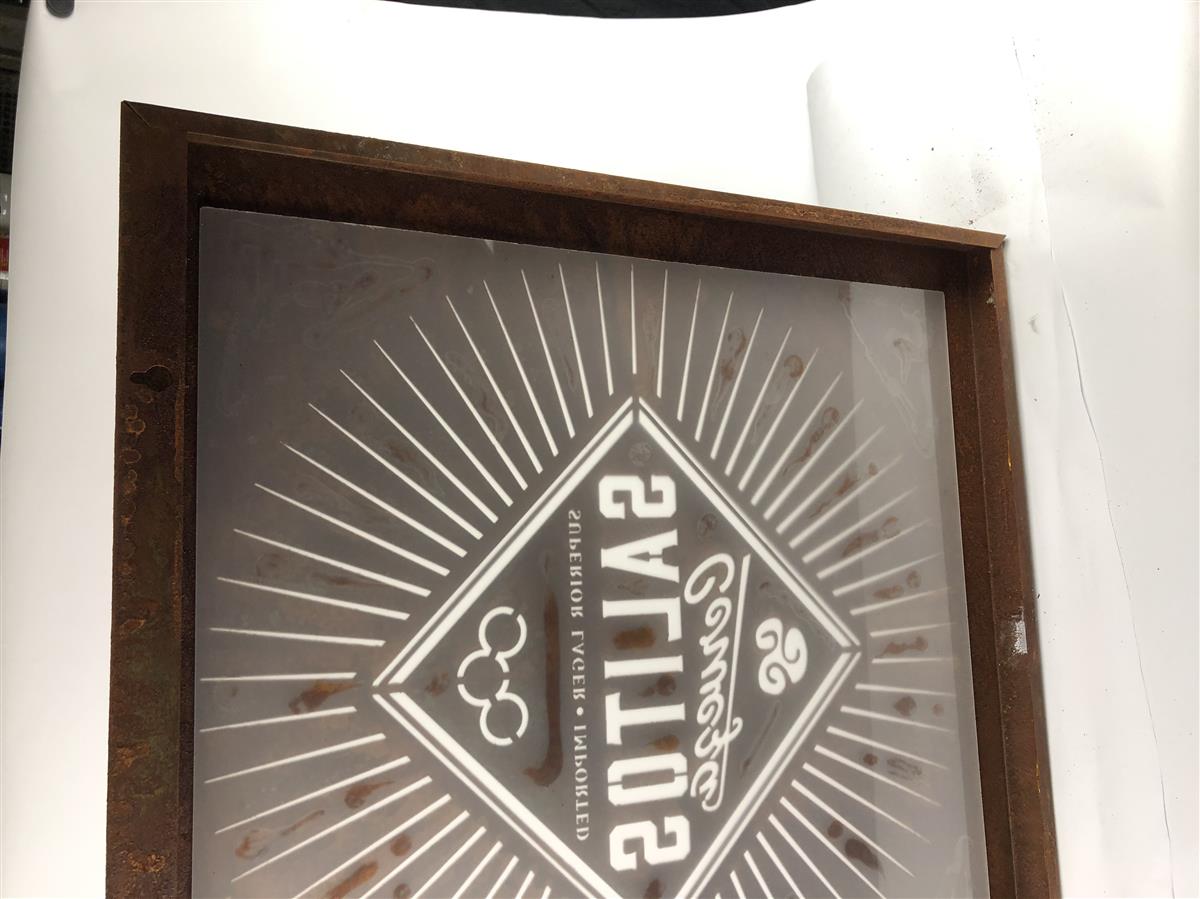 1x Salitos beer advertising sign XL rust look – View 5
