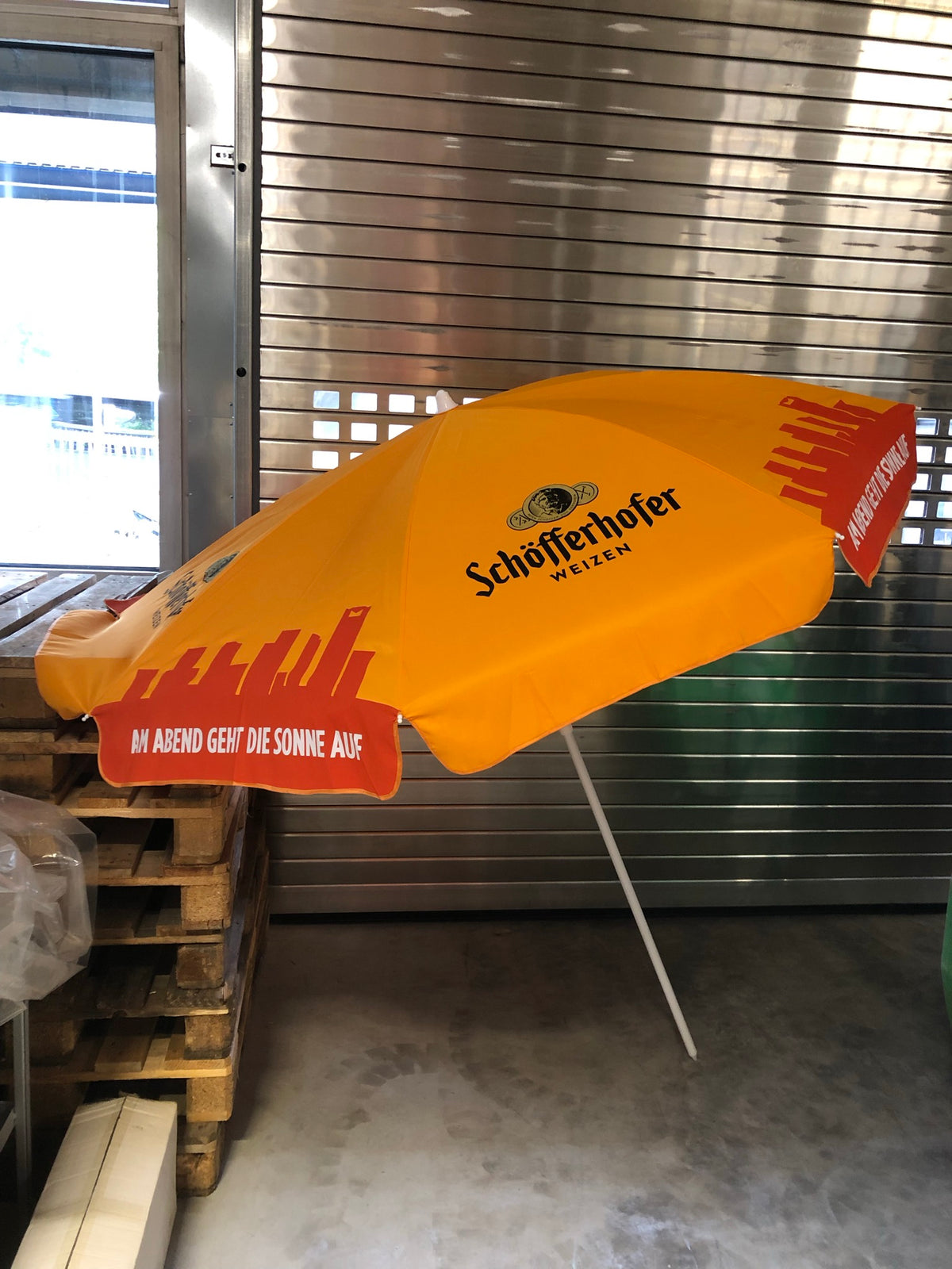 1x Schöfferhofer beer parasol with base 2m