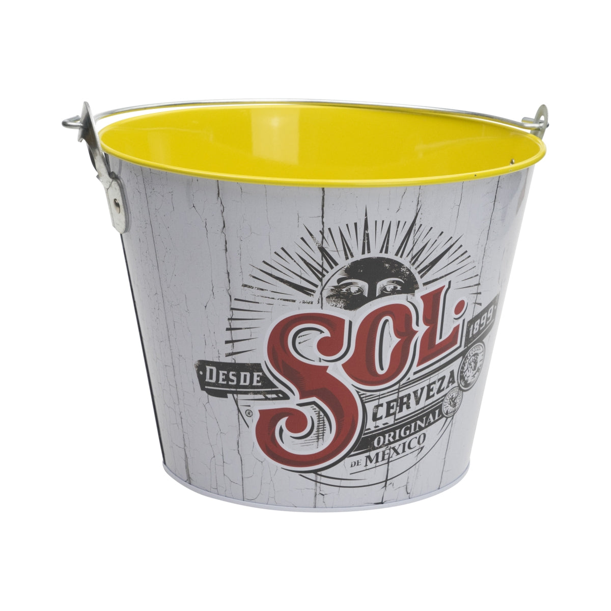 1x Sol beer cooler bucket, 5 l, gray/yellow – View 2