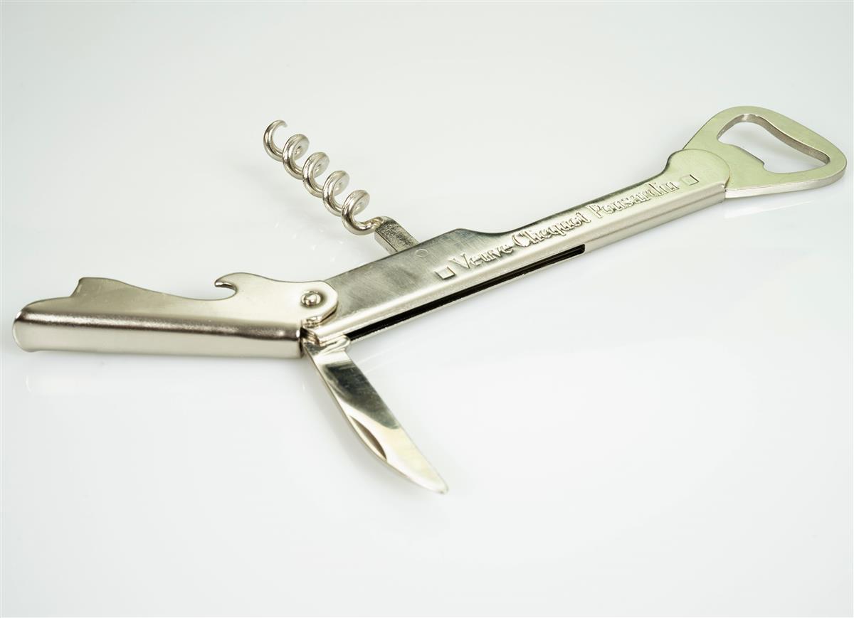 1x Veuve Clicquot Champagne Waiter's Knife, Silver Metal