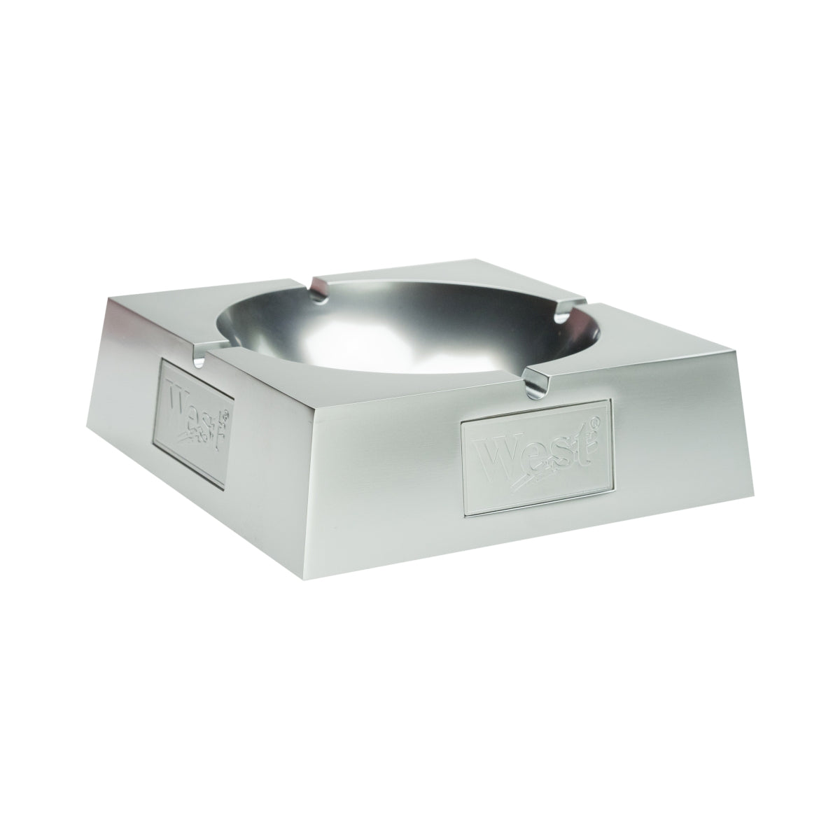 1x West Cigarette Ashtray Silver 14x14