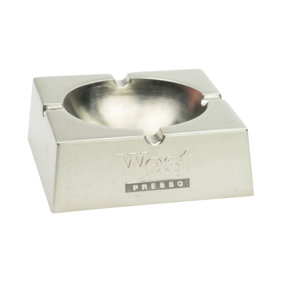 1x West Cigarette Ashtray, Silver, Small, 10x10