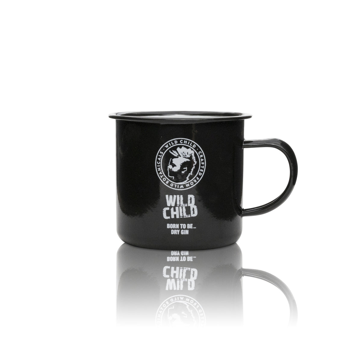 1x Wild Child Gin Mug Enamel Metal Black – View 2