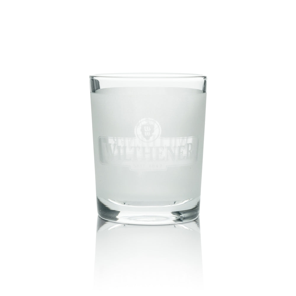 1x Wilthener wine tea light, frosted glass with logo