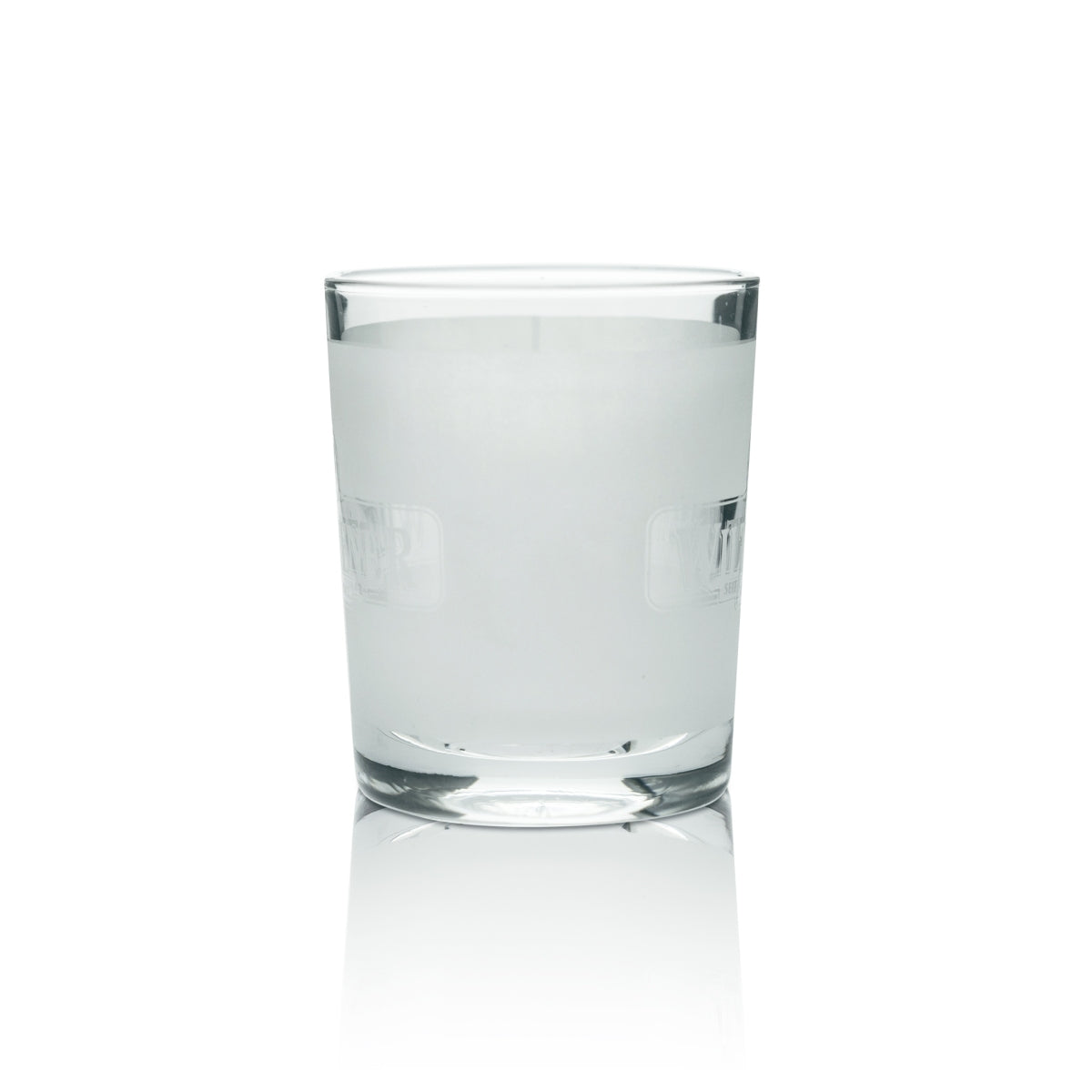 1x Wilthener wine tea light, frosted glass with logo – View 2