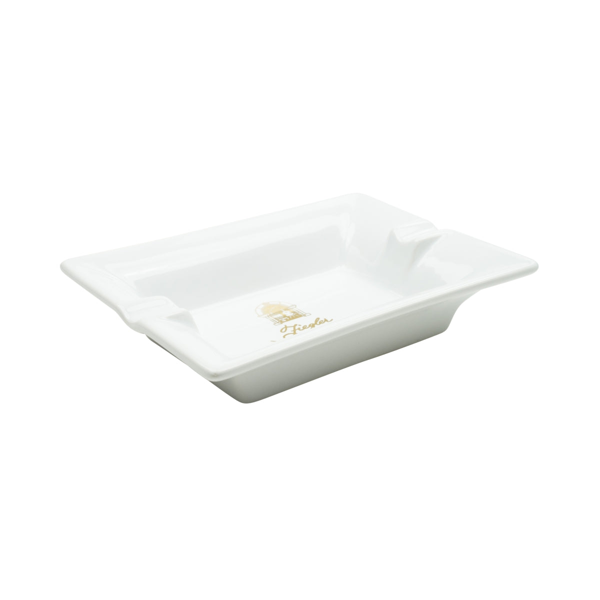 1x Ziegler liqueur ashtray, ceramic, white and gold – View 2