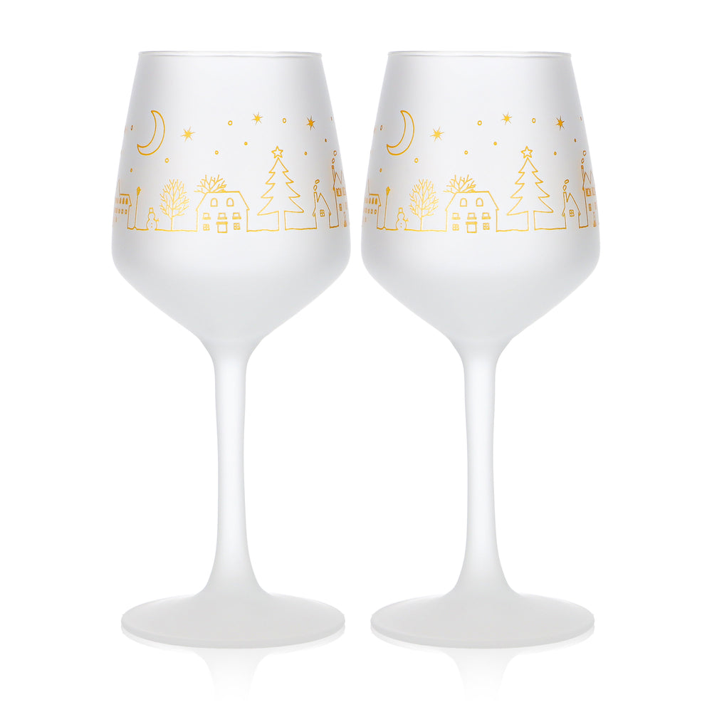 2 Mohaba Glühwein Mugs, Lineal 31, Satin-Finish Glass, Tulip Shape, 0.2 L, Calibrated
