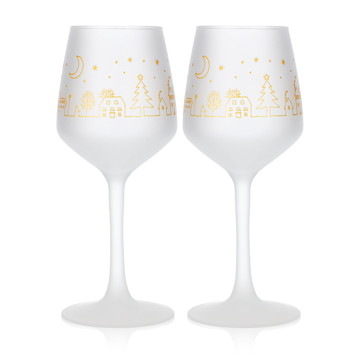 2 Mohaba Glühwein Mugs, Lineal 31, Satin-Finish Glass, Tulip Shape, 0.2 L, Calibrated