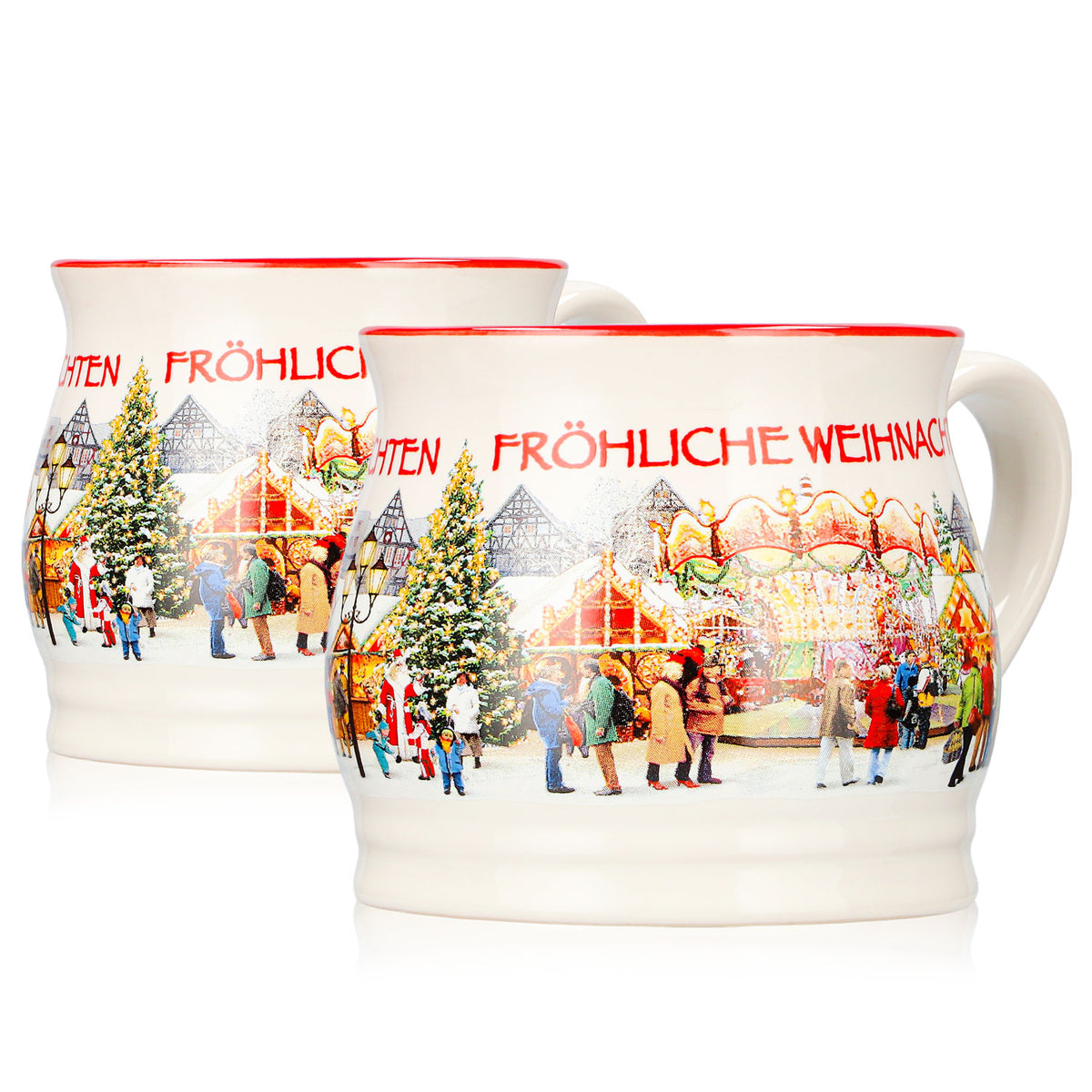 2 Mohaba Mulled Wine Mugs, "Merry Christmas Chamonix" 0.2 L, Calibrated