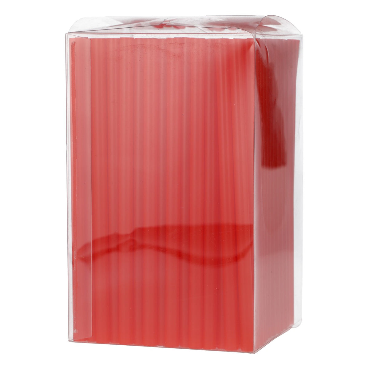 200 Papstar Cocktail Straws, Red, Plastic, 0.7 x 15 cm, Dispenser Box – View 2