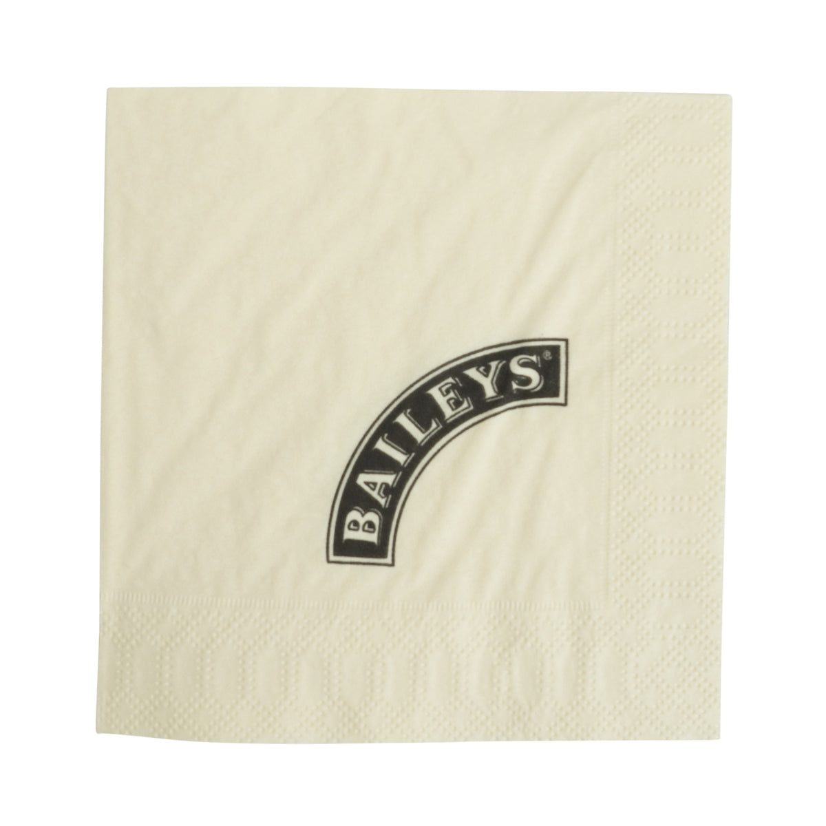 250x Baileys liqueur napkins, cream, curved logo