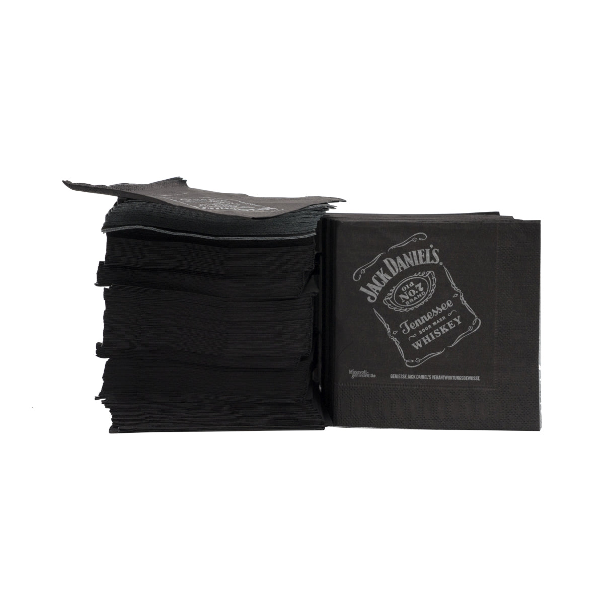 250x Jack Daniels Whiskey Napkins, black, 12x12
