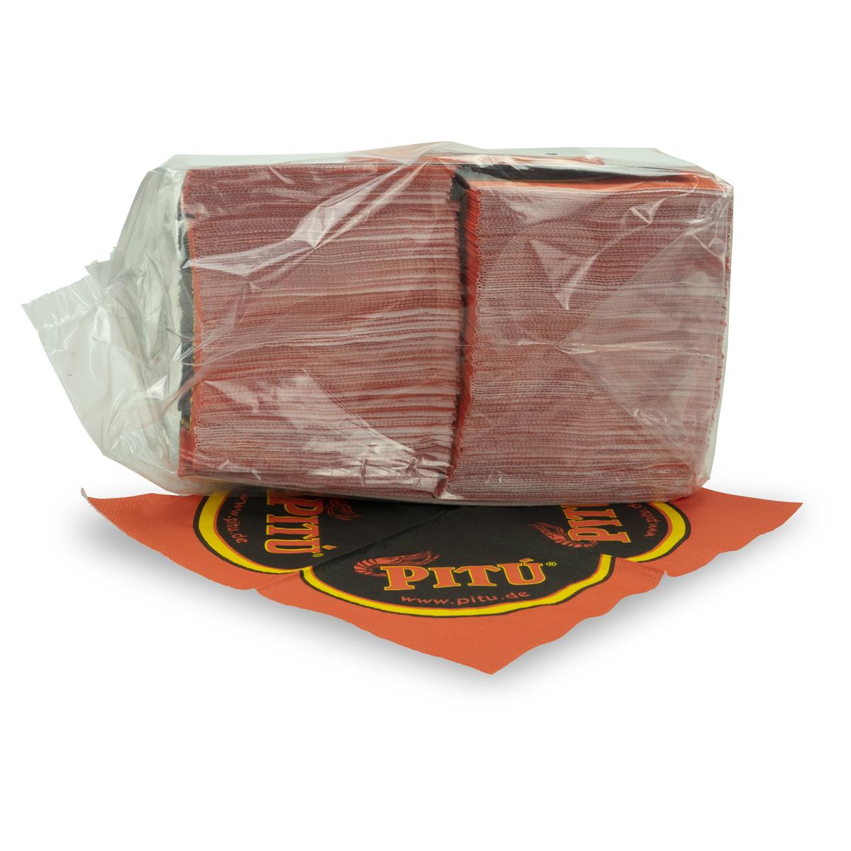 250x Pitu Rum Napkins, red and black, 24x24, 3-ply – View 2