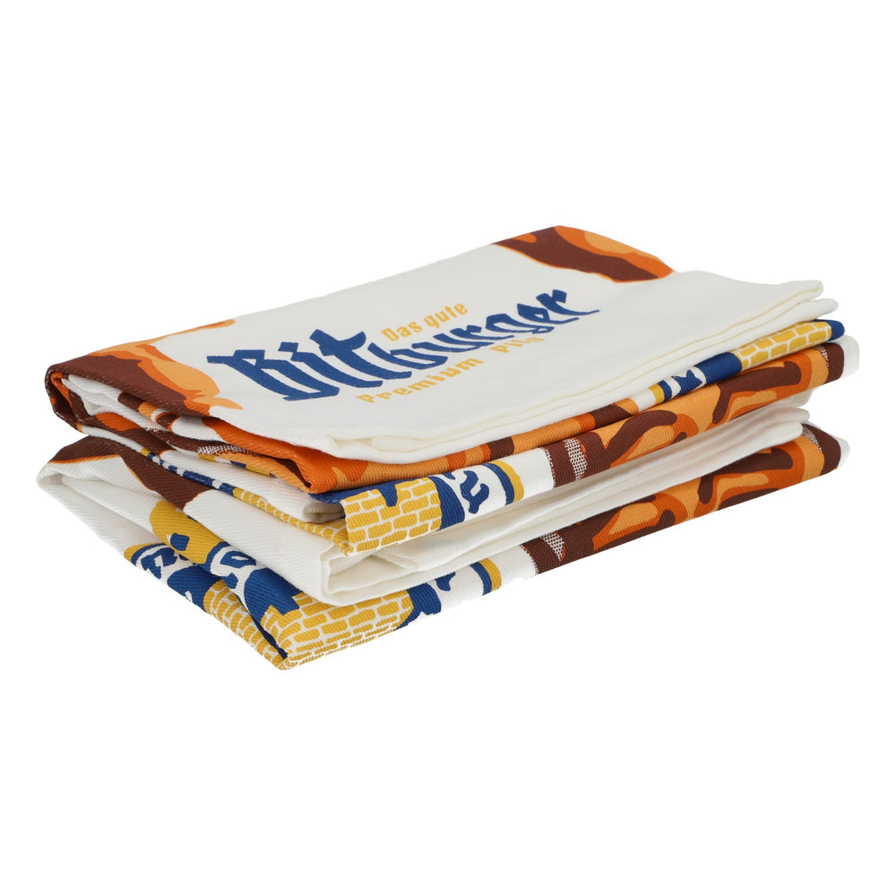 2x Bitburger beer dish towels Kitchen towels Retro look