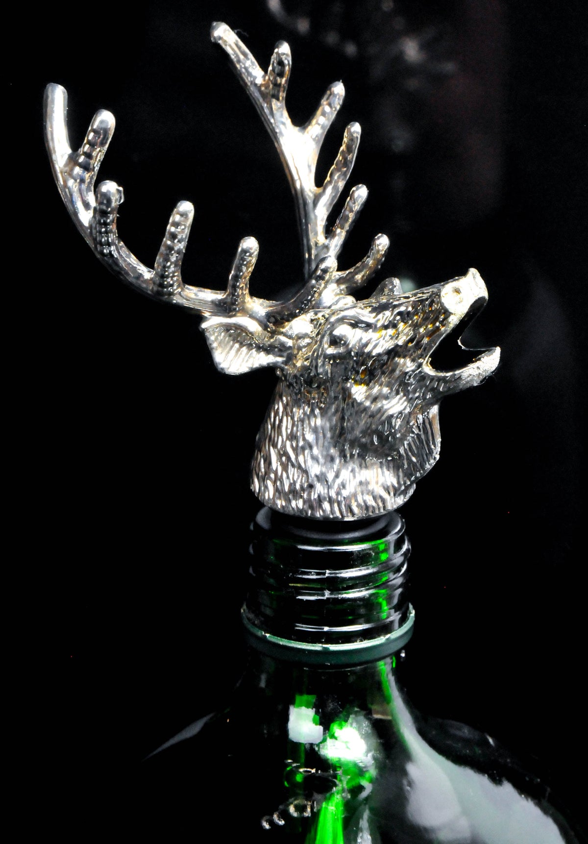 Jägermeister Pourer Deer Head Metal Attachment Silver Pourer Silver – View 3