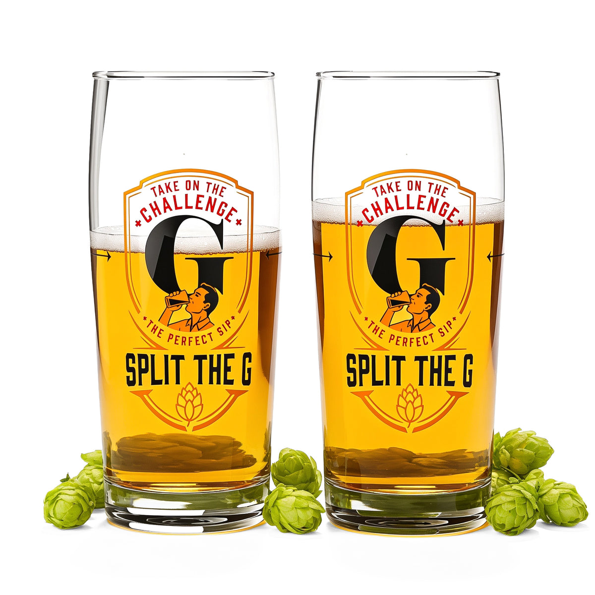 2 Sipply Beer Glasses "SPLIT THE G Challenge" 0.5 L - The Social Media Trend