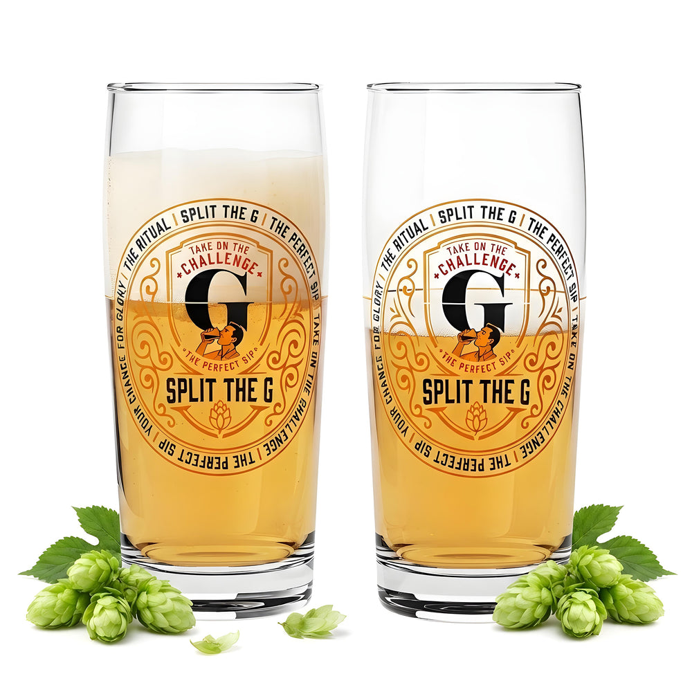 2 Sipply Beer Glasses SPLIT THE G The Perfect SIP 0.5 L The Social Media Trend