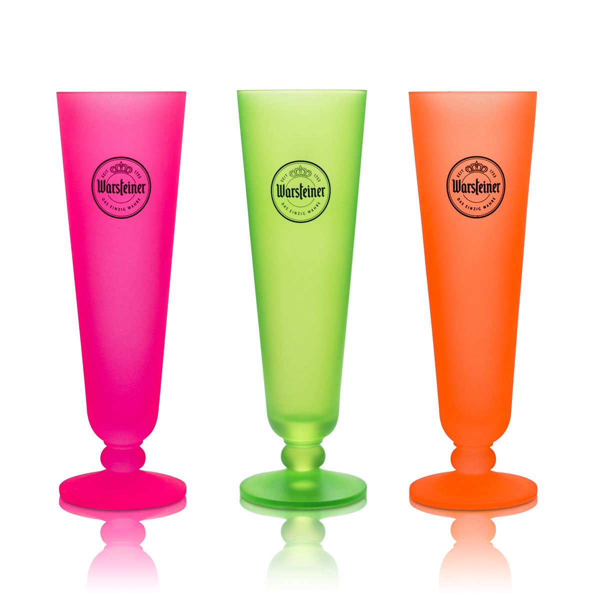 3x Warsteiner Beer Glass 0.2l Neon Tulip Exclusive Cup CSD Glasses Pride Beer