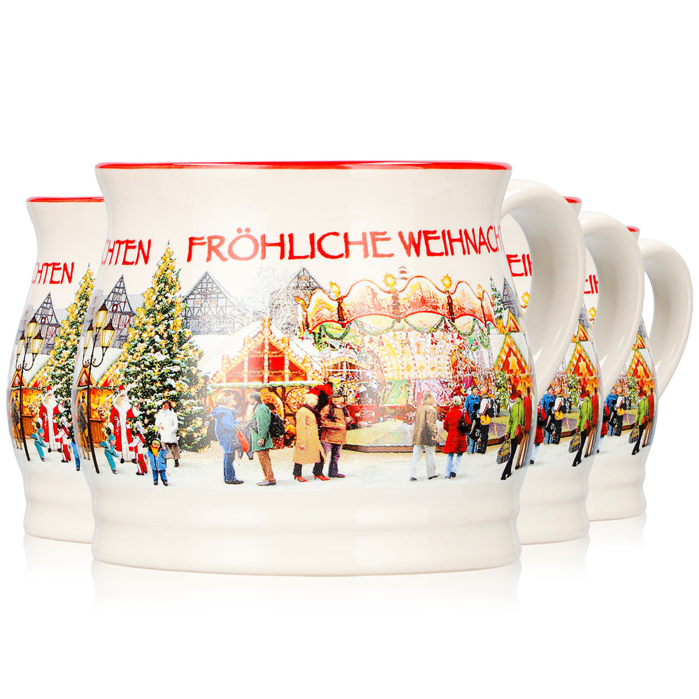 4 Mohaba Mulled Wine Mugs, "Chamonix" Punch Mugs, 0.2 L, Calibrated
