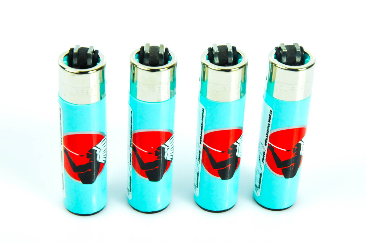 4x American Spirit Tobacco Lighter Classic Large Blue Reusable Clipper – View 2