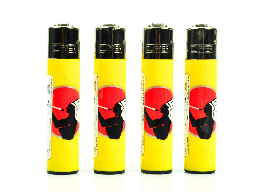 4x American Spirit Tobacco Lighter Classic Large Yellow Reusable Clipper