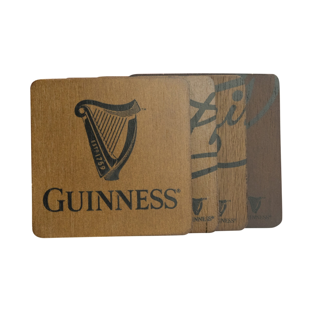 4x Guinness Beer Coasters Wood Glass Protectors Table Beer Coasters Elegant Bar Decoration