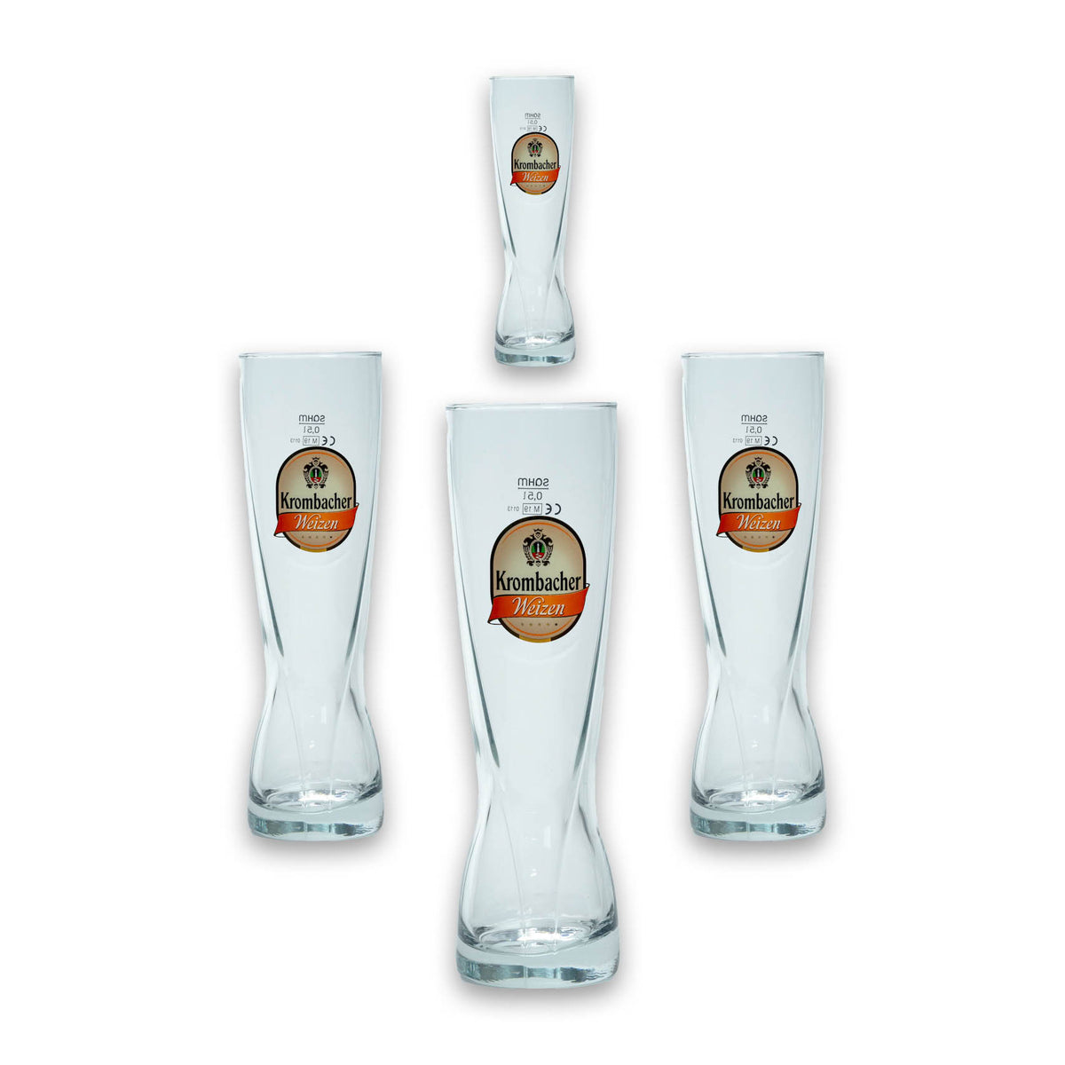 4x Krombacher Beer Glass Wheat 0.5l Gourmet Glasses
