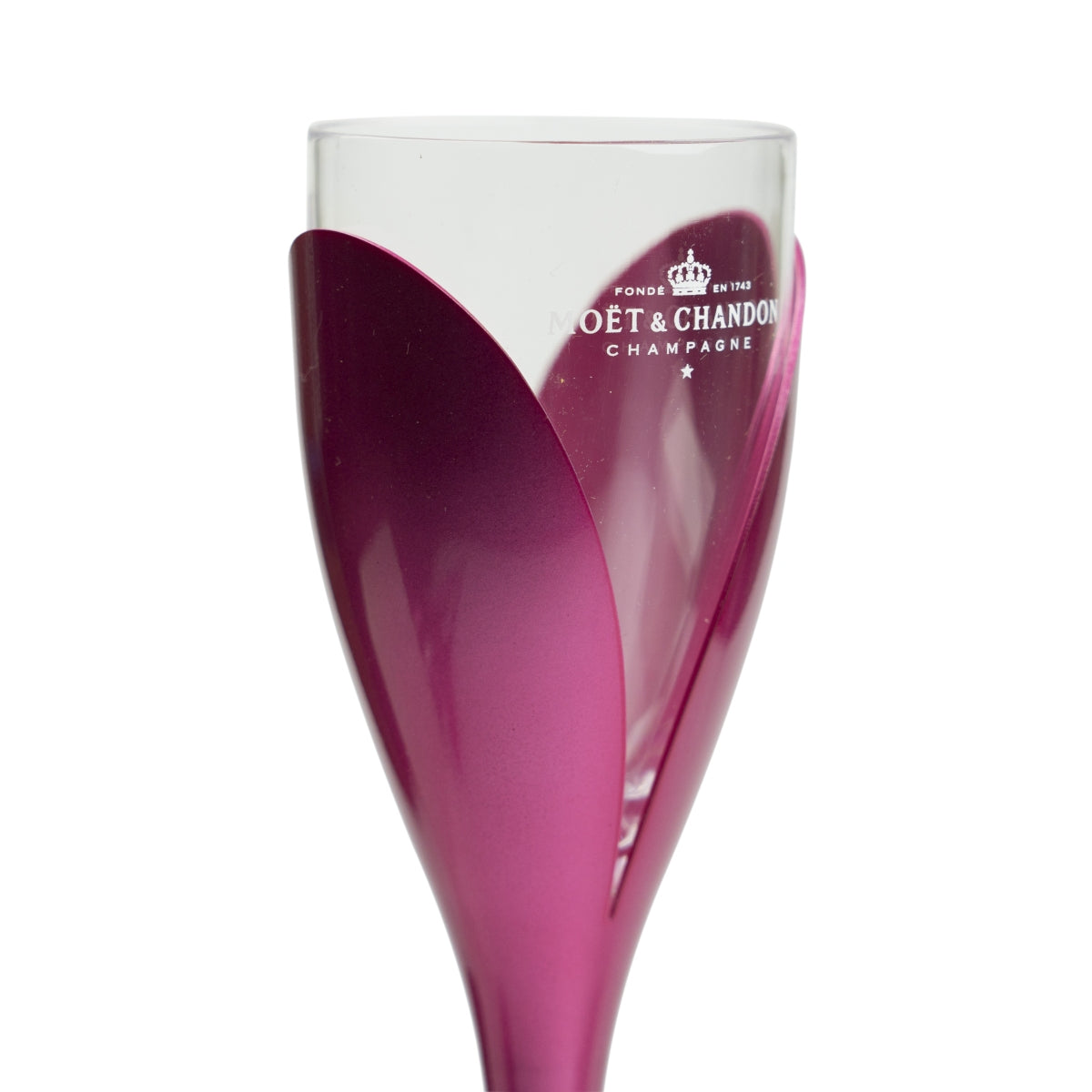 4x Moët & Chandon Champagne Glass Holders Tulip + 4 Plastic Glasses Stand Pink – View 3