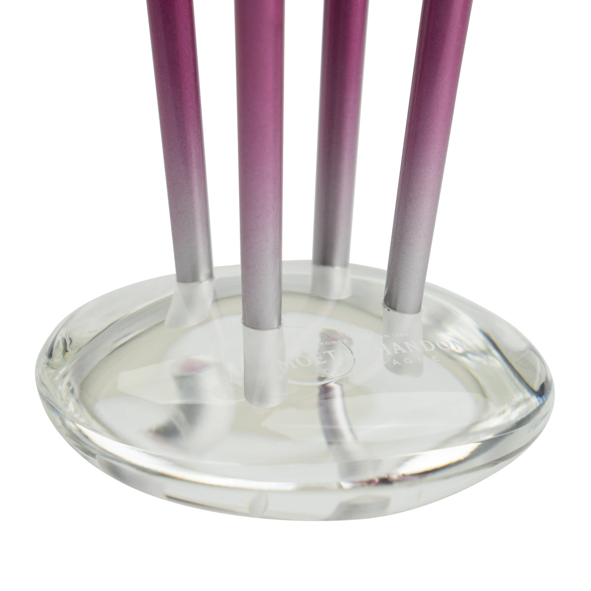 4x Moët & Chandon Champagne Glass Holders Tulip + 4 Plastic Glasses Stand Pink – View 5