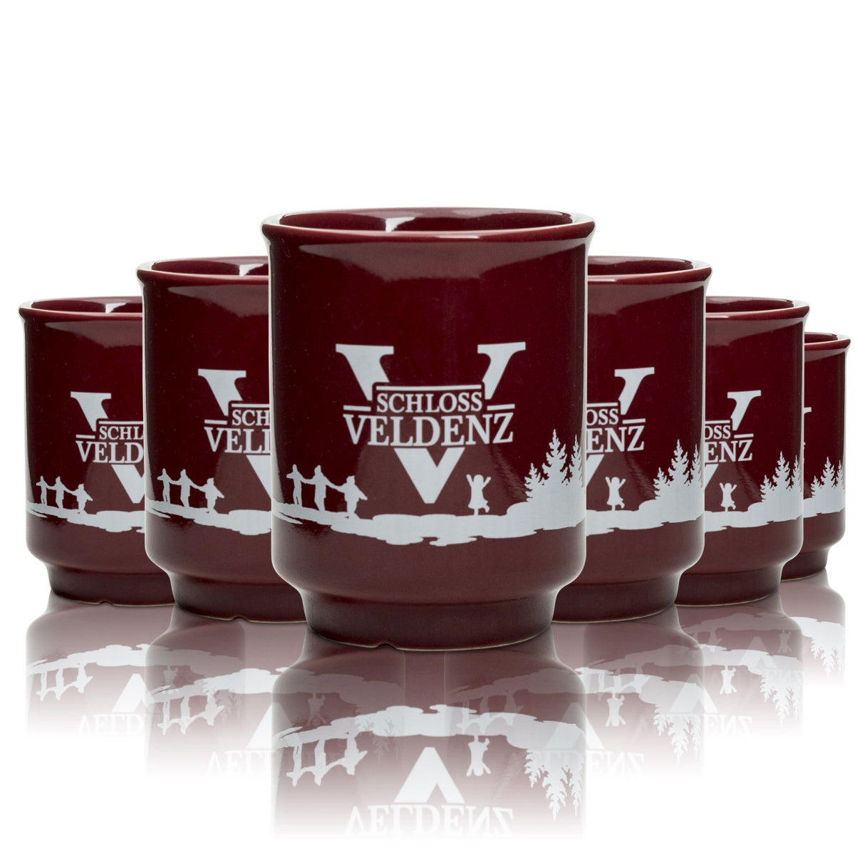 4x Veldenz Castle Juice Cup 0.2l Mulled Wine Winter Christmas Market Red Punch