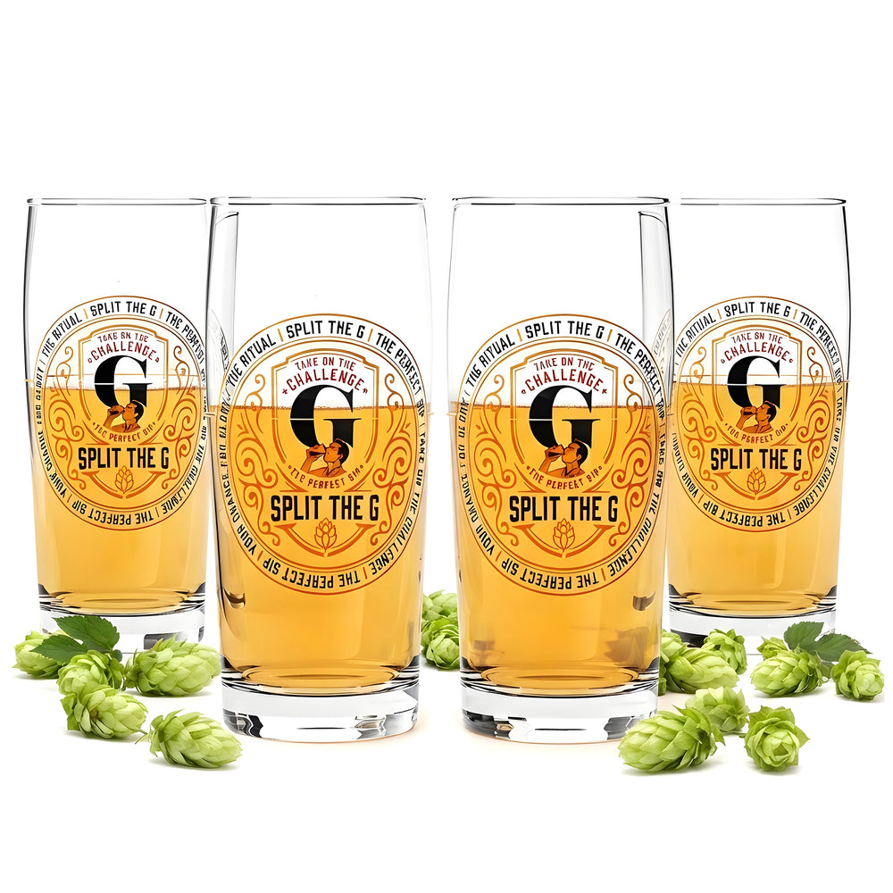 4 Sipply Beer Glasses SPLIT THE G The Perfect SIP 0.5 L The Social Media Trend