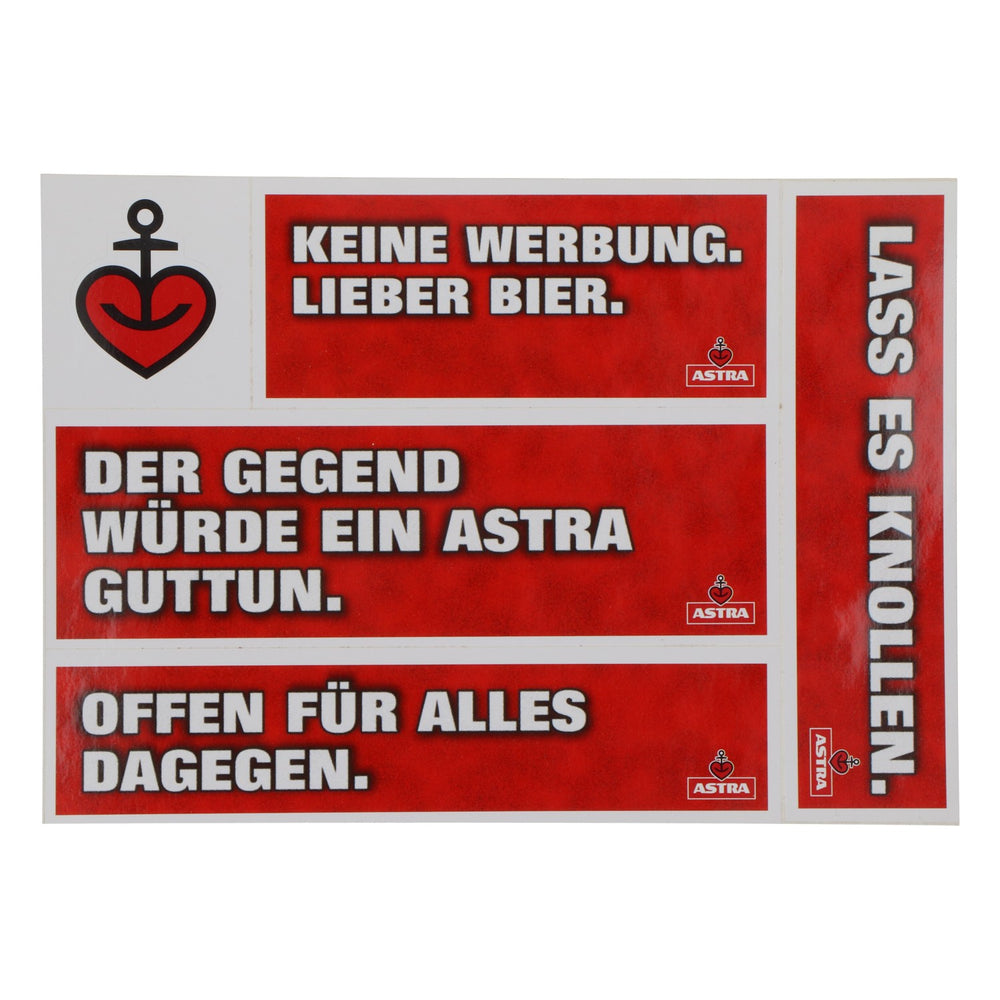 5 x Astra beer stickers, adhesive stickers, stapler, heart, anchor, Hamburg, St. Pauli