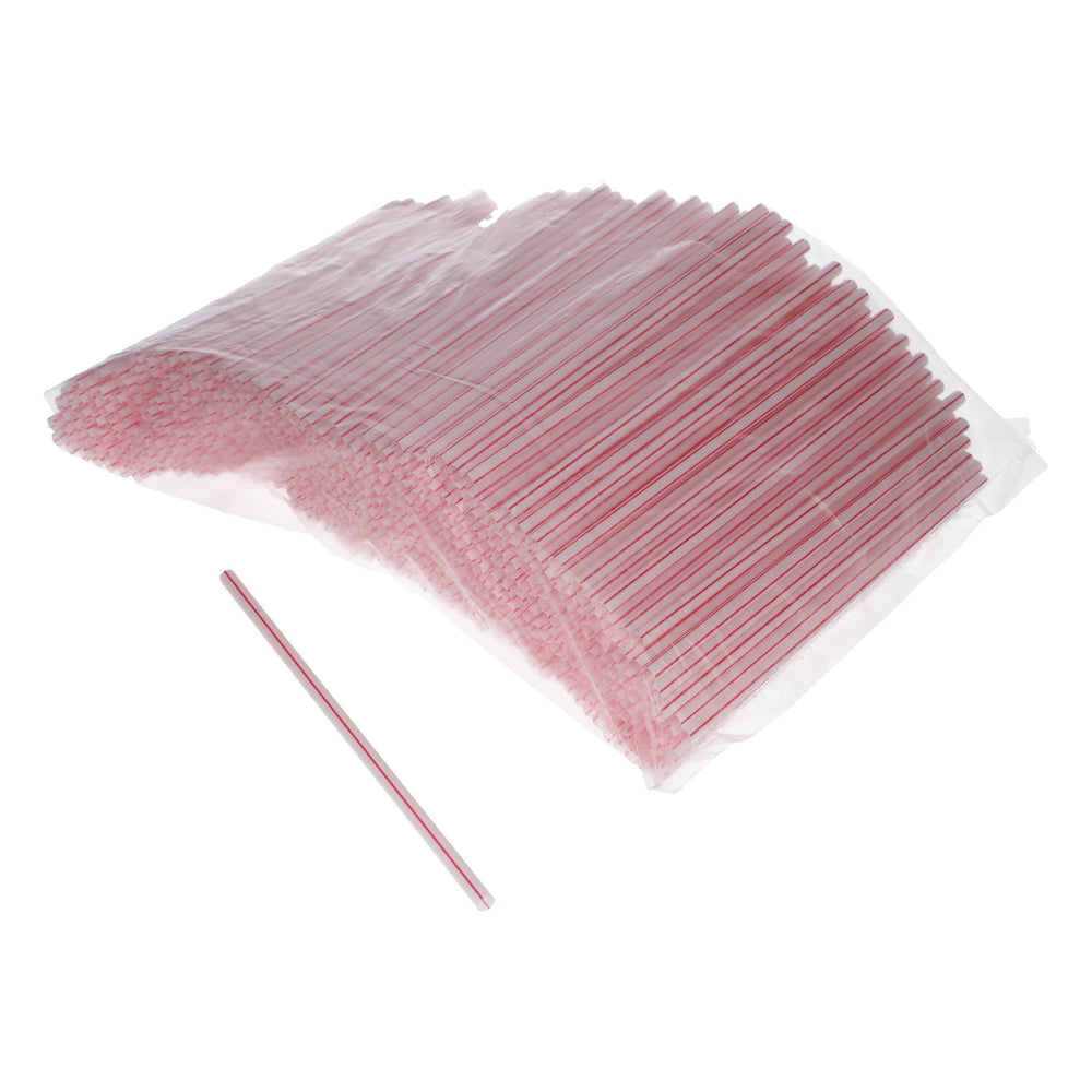 500x drinking straws Straws Plastic White/Red Disposable Plastic