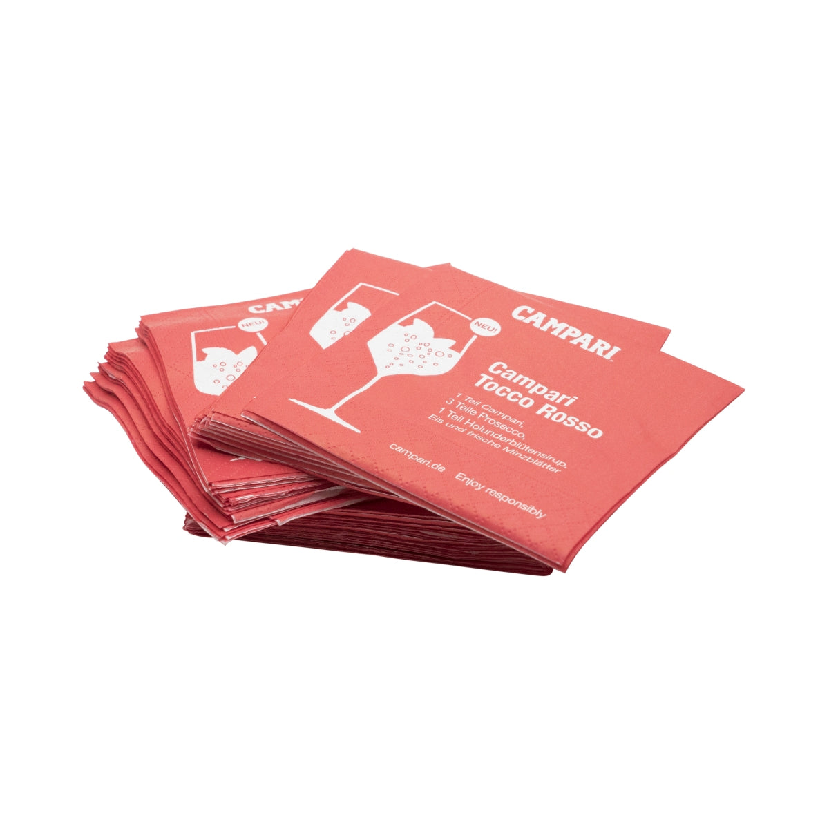 50x Campari Vermouth Napkins, red Tocco Rosso, 12x12 cm – View 3