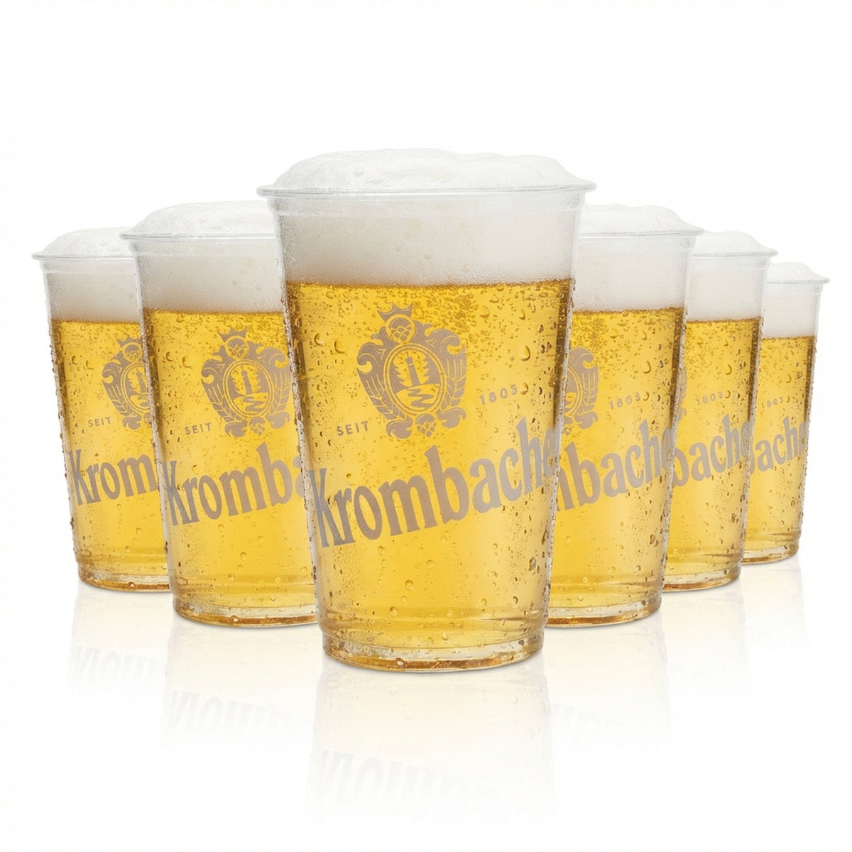 50x Krombacher beer cups, 0.2 l, disposable, organic