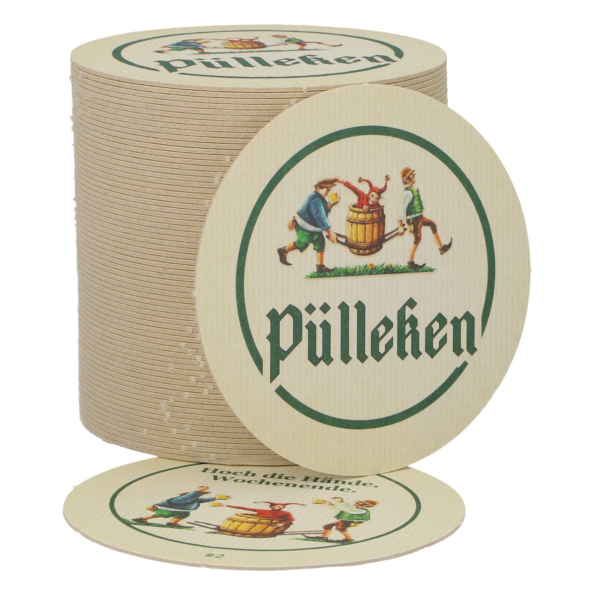 50 Pülleken Beer Coasters "Hands Up, It's the Weekend" Coasters